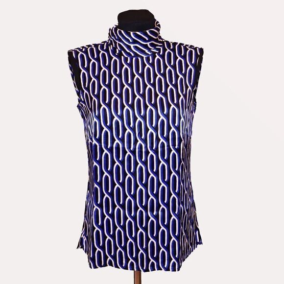 Escada Silk Mock Neck Sleevless Top Sz XS - Picture 1 of 6